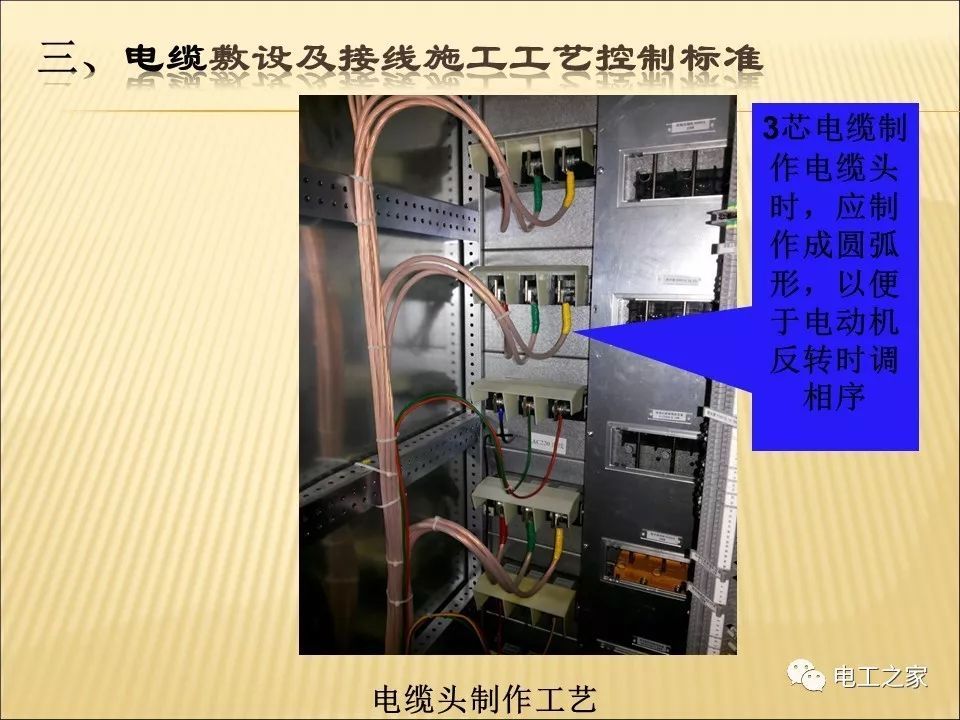 一條完成開關柜安裝，電纜橋架施工，電纜敷設及布線施工，照明配電箱施工